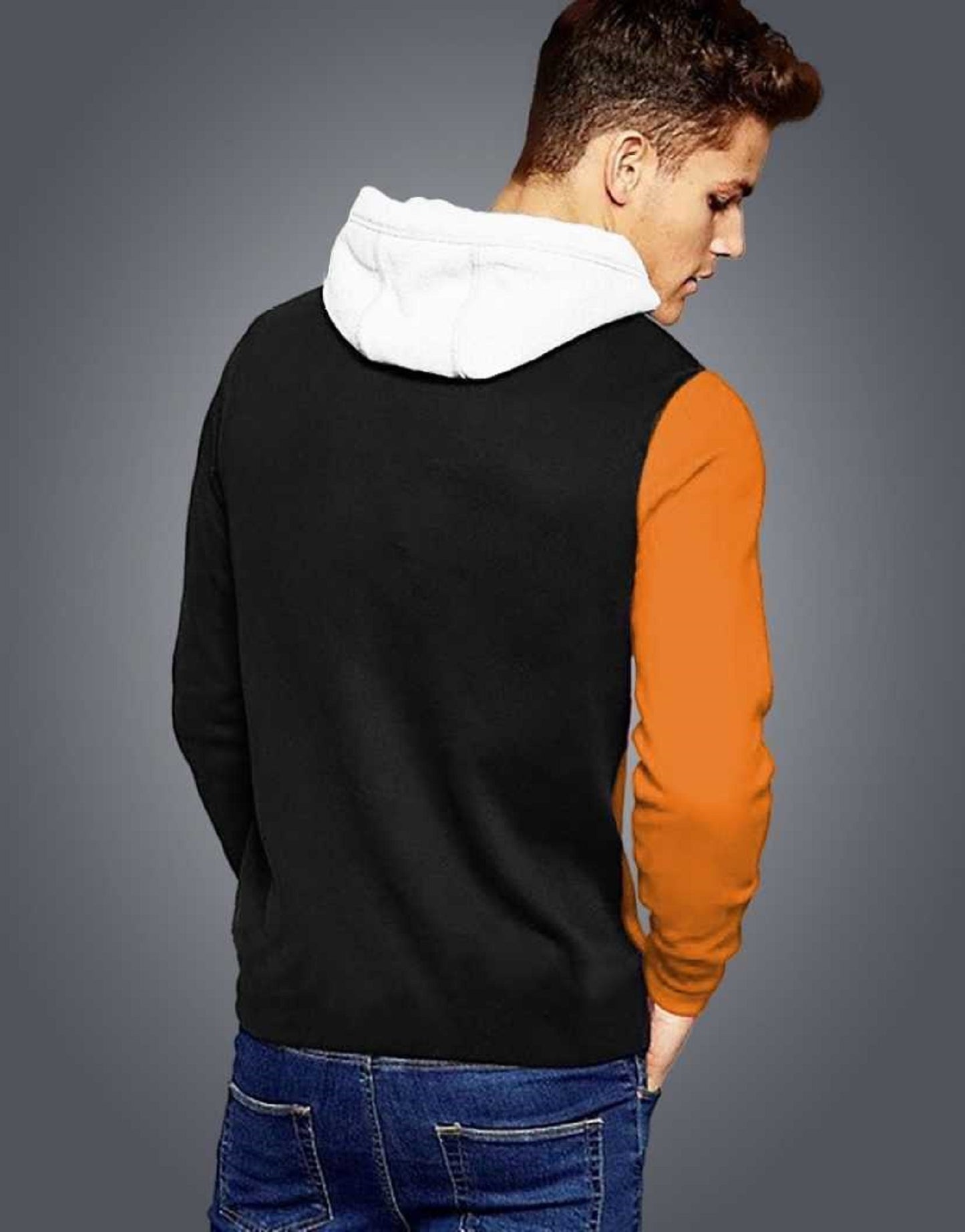 Mens Casual Cotton Color Block Hoodies